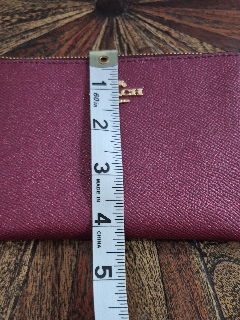 Coach Metallic Plum Leather Wristlet with Gold Hardware. NWOT - Picture 7 of 7